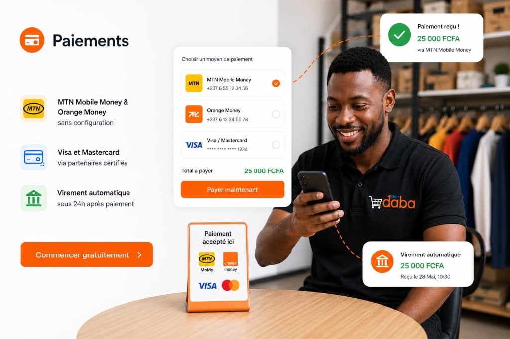 Paiements Mobile Money sur DabaShop
